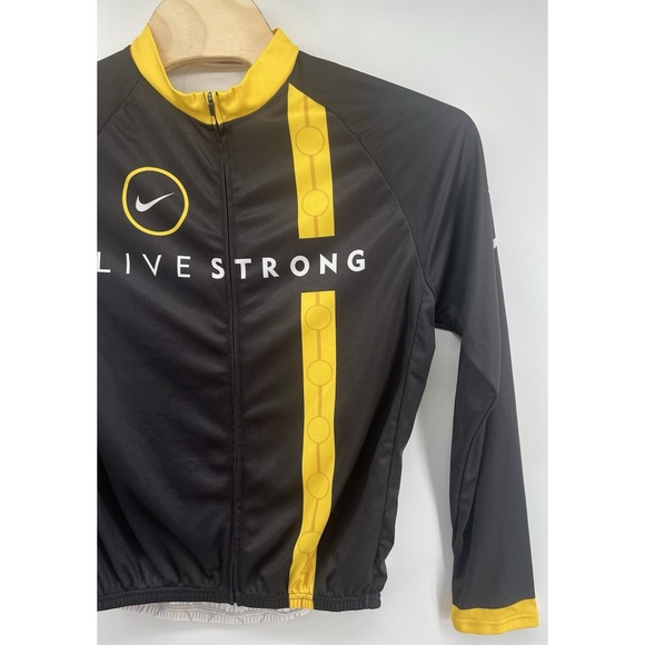 Nike Livestrong Full Zip Jersey Long Sleeved Large XL Mens *See Measurements* - Picture 3 of 6